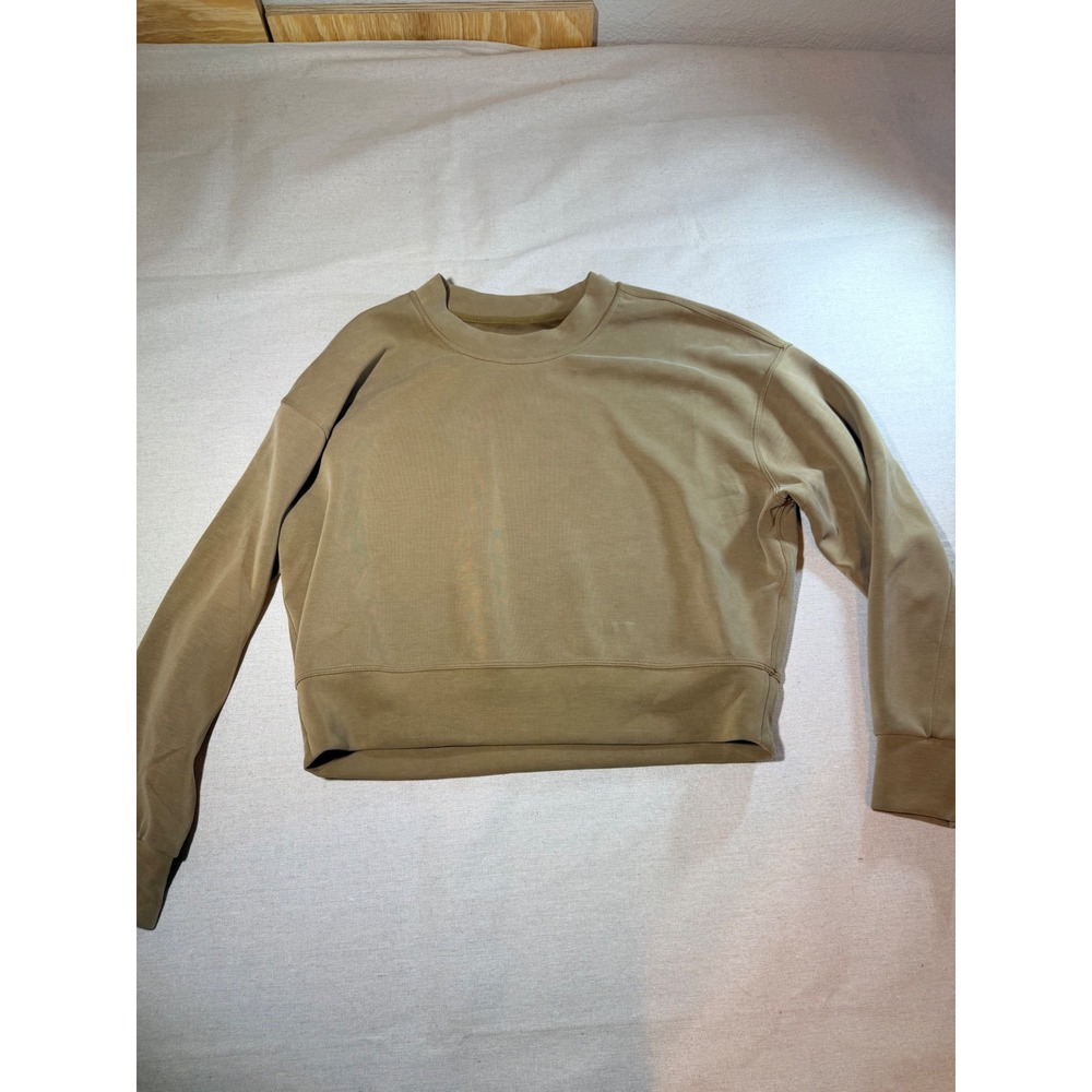 Lululemon Softstreme Perfectly Oversized Cropped Crewneck Tan Khaki Size 4